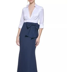 Jessica Howard Two Tone Bow Waist Dress